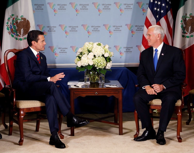 El presidente Enrique Peña Nieto se reunió con el vicepresidente de EU, Mike Pence.