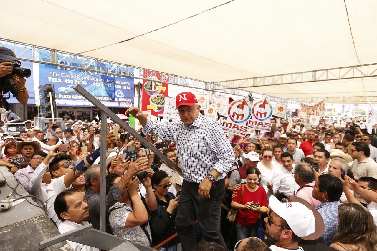 El candidato presidencial en un mitin en Sonora.