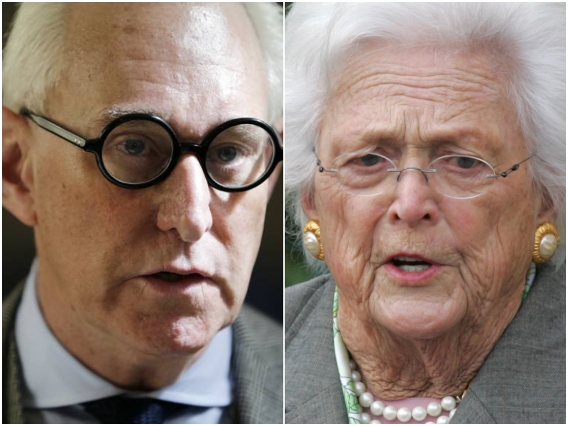 El controvertido estratega Roger Stone insultó a la recién fallecida Barbara Bush.