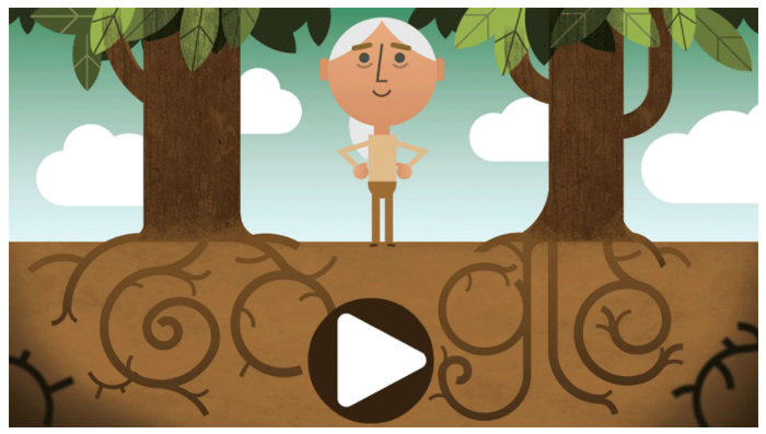 La activista y amante de los animales aparece en el Doodle del Día de la Tierra.