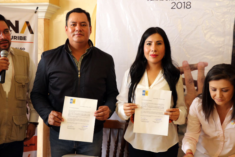 Asael Hernández expresó su apoyo a la candidata a Senadora por Hidalgo, Darina Márquez. (Foto: Cortesía)