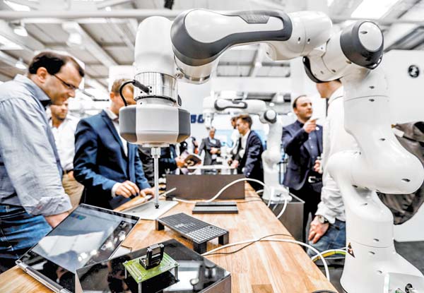 Demostraciones industriales durante la Feria Hannover Messe, Alemania.