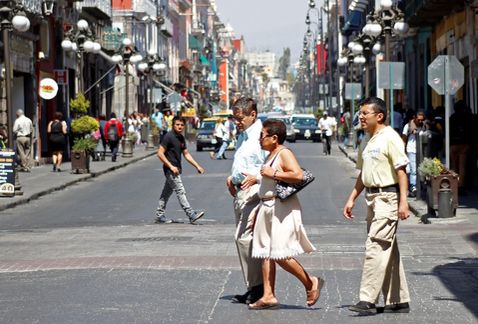 Peatonización del Centro Histórico de Puebla. (Sergio Cervantes)