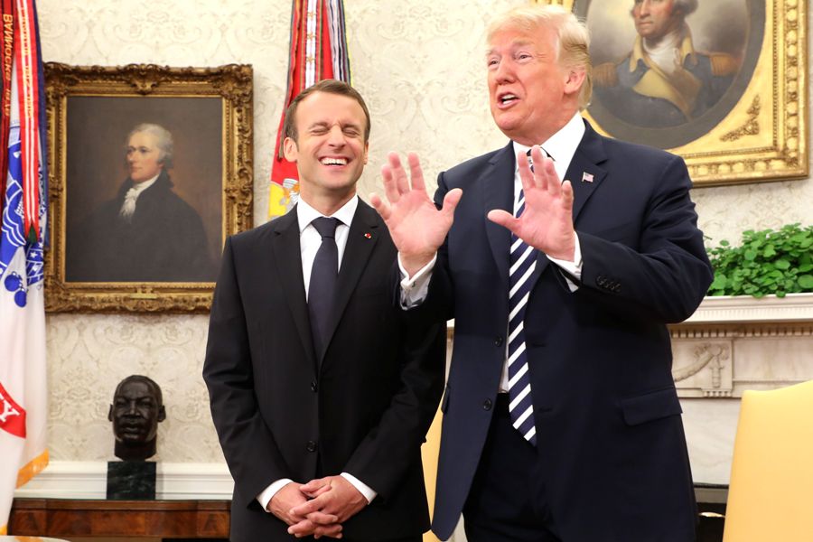 El presidente de Estados Unidos, Donald Trump, se reunió en la Casa Blanca con su par francés. Emmanuel Macron. (AFP)