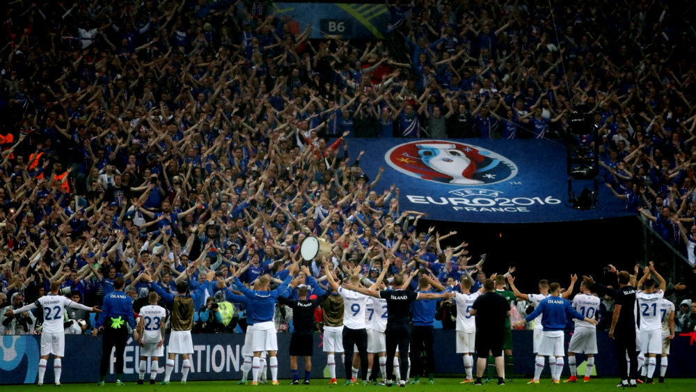 Afición de Islandia durante la Eurocopa del 2016