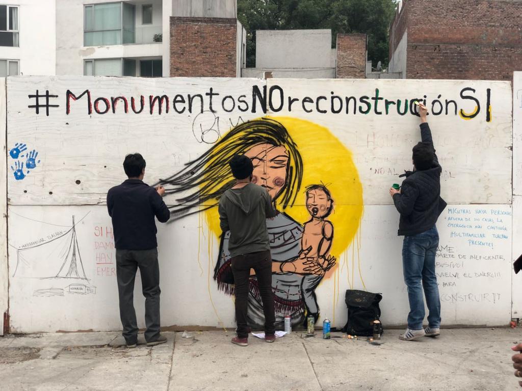 "Memorial NO, reconstrucción SÍ", la exigencia de los damnificados en el predio de Álvaro Obregón. (Twitter: @CIUDADania19s)