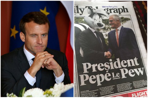 Por error, Emmanuel Macron le dijo 'sabrosa' a la esposa del primer ministro Australiano. 