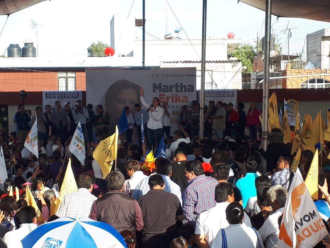 Martha Erika Alonso, candidata de la coalición "Por Puebla al Frente" a la gubernatura de Puebla. (Elvia García)
