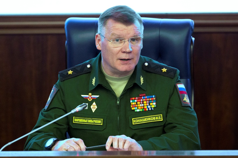 El portavoz del Ministerio de Defensa ruso, Igor Konashenkov. (AP)