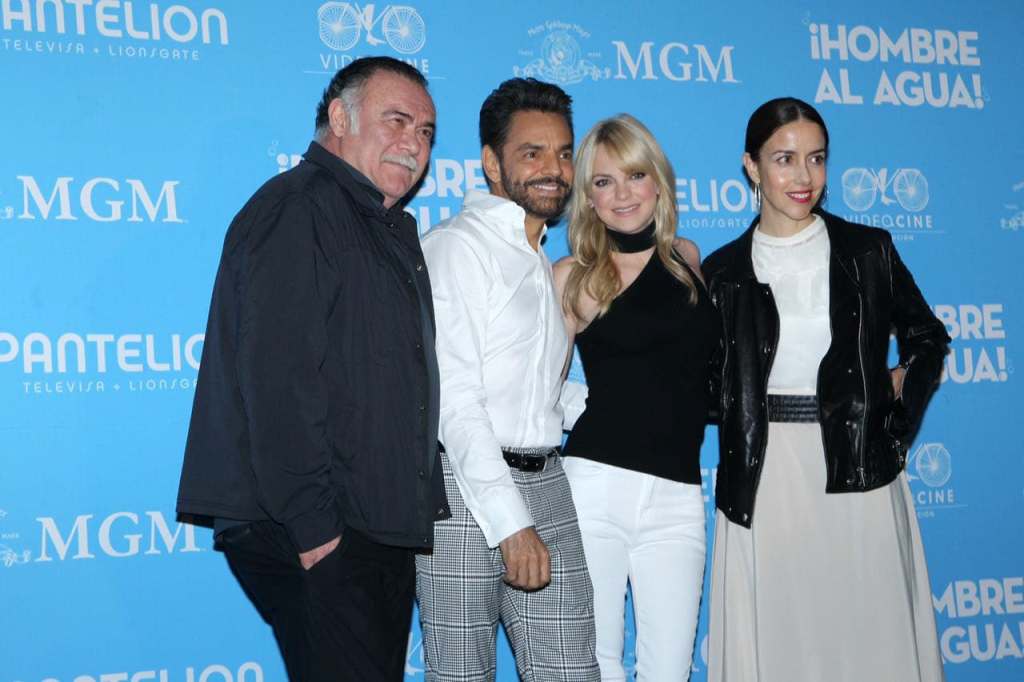 (Édgar Negrete) Jesús Ochoa, Eugenio Derbez, Anna Faris y Cecilia Suárez presentaron 'Hombre al agua'.