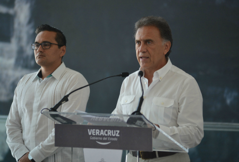El gobernador de Veracruz, Miguel Ángel Yunes, ofreció una conferencia de prensa. (Cuartoscuro)