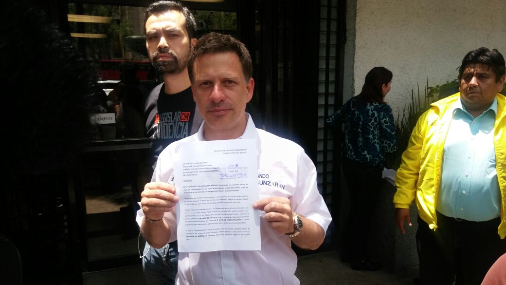 Fernando Belaunzarán denunció al candidato ante la PGR. (César Velázquez)