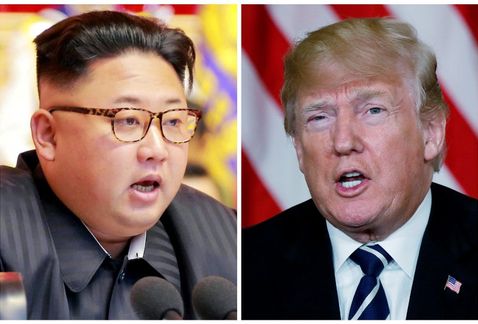 El líder norcoreano, Kim Jong Un, y el presidente de EU, Donald Trump.