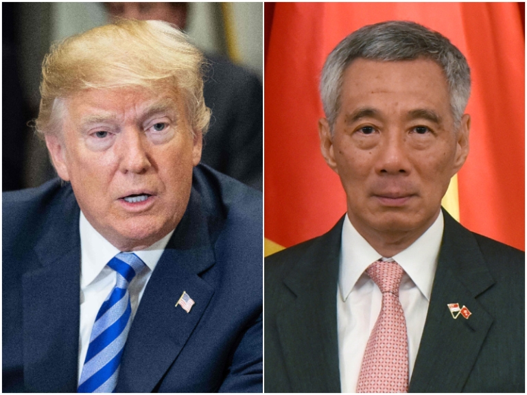 El presidente Trump habló con el primer ministro de Singapur, Lee Hsien Loong. (AFP y Reuters)