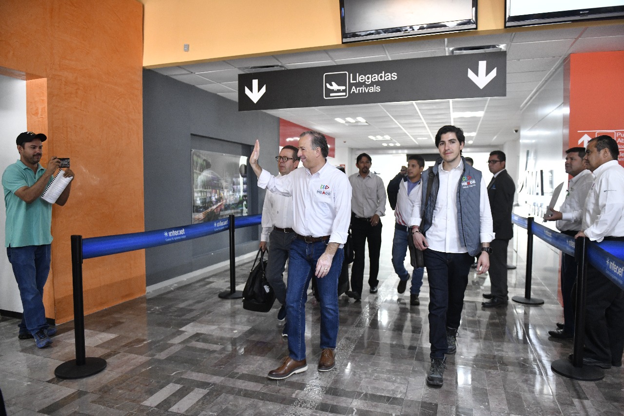 El candidato de Todos por México, José Antonio Meade a su llegada a Tampico.