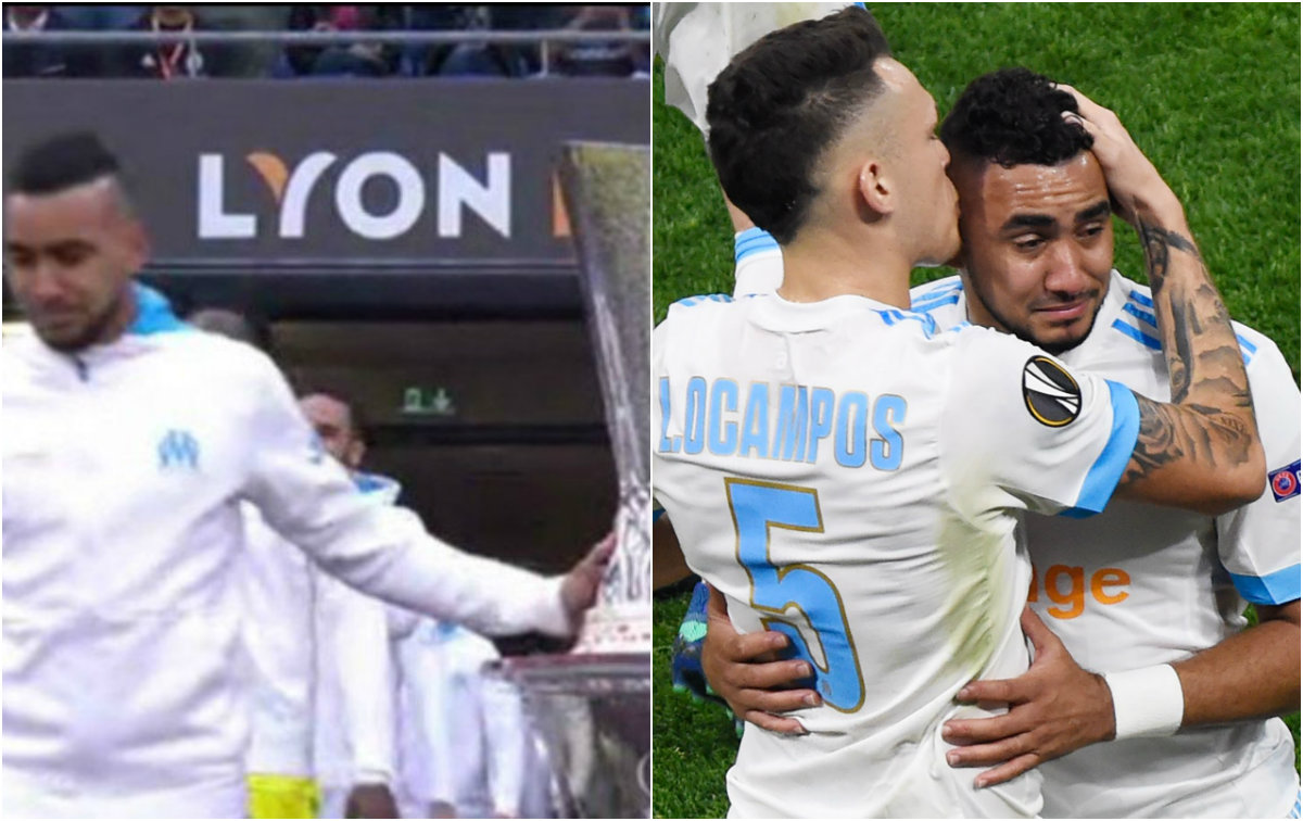 Payet tocó el trofeo de Europa League y salió lesionado (AFP / Especial)