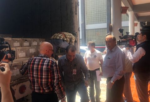 Arribo de las listas nominales a Tamaulipas, recibidas por el Registro Federal de Electores. (Antonio Hernández )