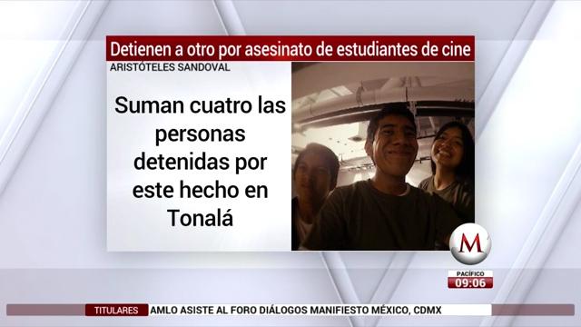 Detienen a otro por asesinato de estudiantes de cine en Tonalá