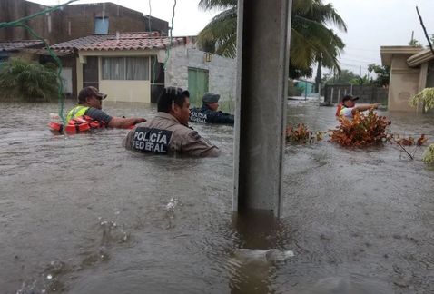 Inundaciones por lluvias en el sur de Tamaulipas