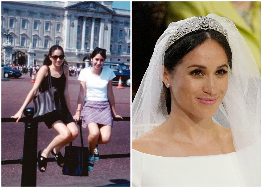 Meghan Markle a los 15 años y el día de su boda. 