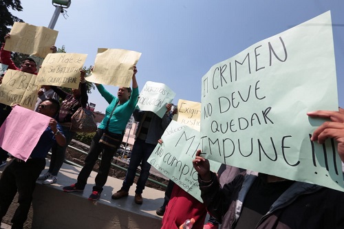 Durante la manifestación. 