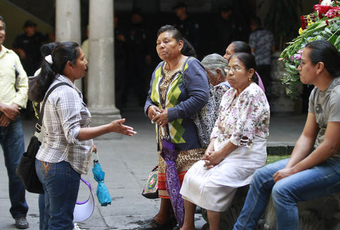 Los ejidatarios se manifestaron en el palacio municipal de Zapopan. (Francisco Martínez)