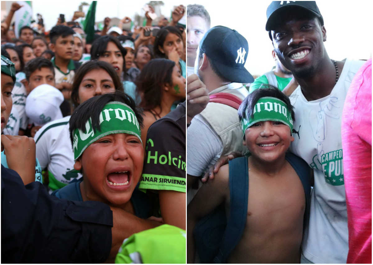 La imagen tomada por el fotógrafo de La Afición, Arturo Salazar y la de la aficionada. (Arturo Salazar/Facebook)