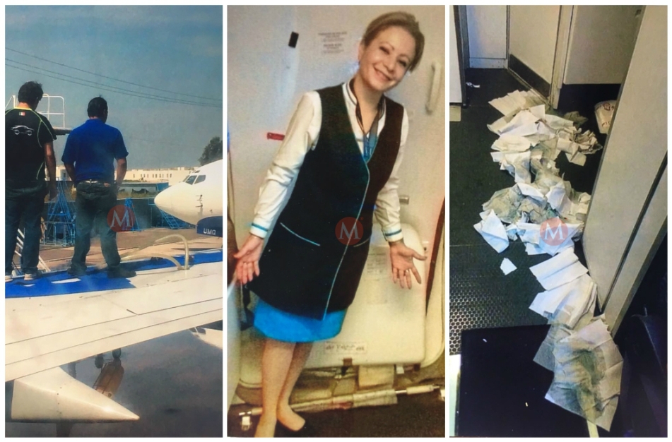 Myrna Torres denunció ante funcionarios de la SCT sobre las condiciones de los aviones. (Fotos: Especial Milenio)