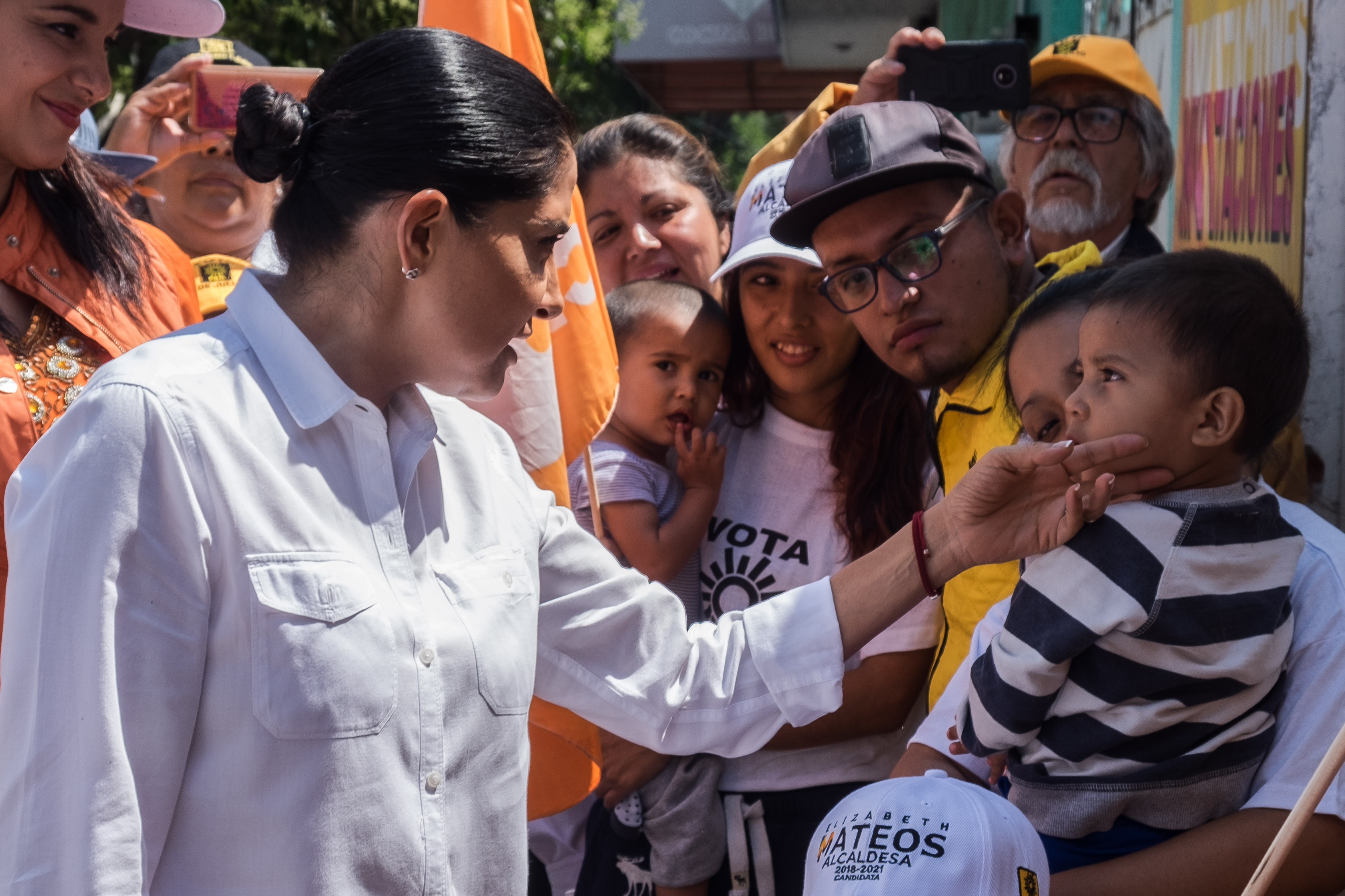 Alejandra Barrales durante uno de sus actos en la colonia Agrícola Oriental/Cuartoscuro