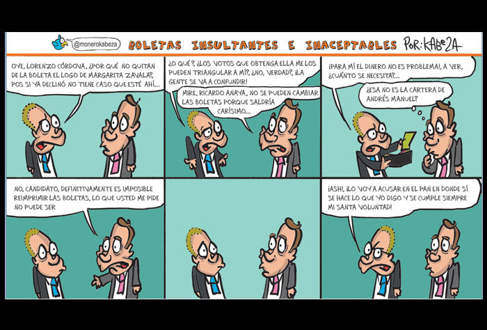 Boletas insultantes e inaceptables.