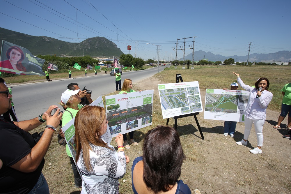 Además, la candidata anunció una propuesta más para la construcción de la Quinta Etapa del Parque Lineal Las Torres. (especial)