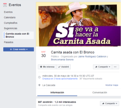'El Bronco' invita la carnita asada... si vives en Hermosillo (Milenio Digital).