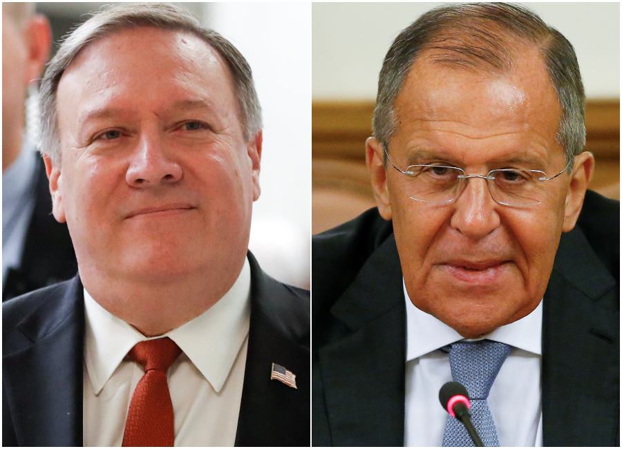 El secretario de Estado de EU, Mike Pompeo, y el canciller ruso, Serguei Lavrov, hablaron por teléfono. (Reuters)