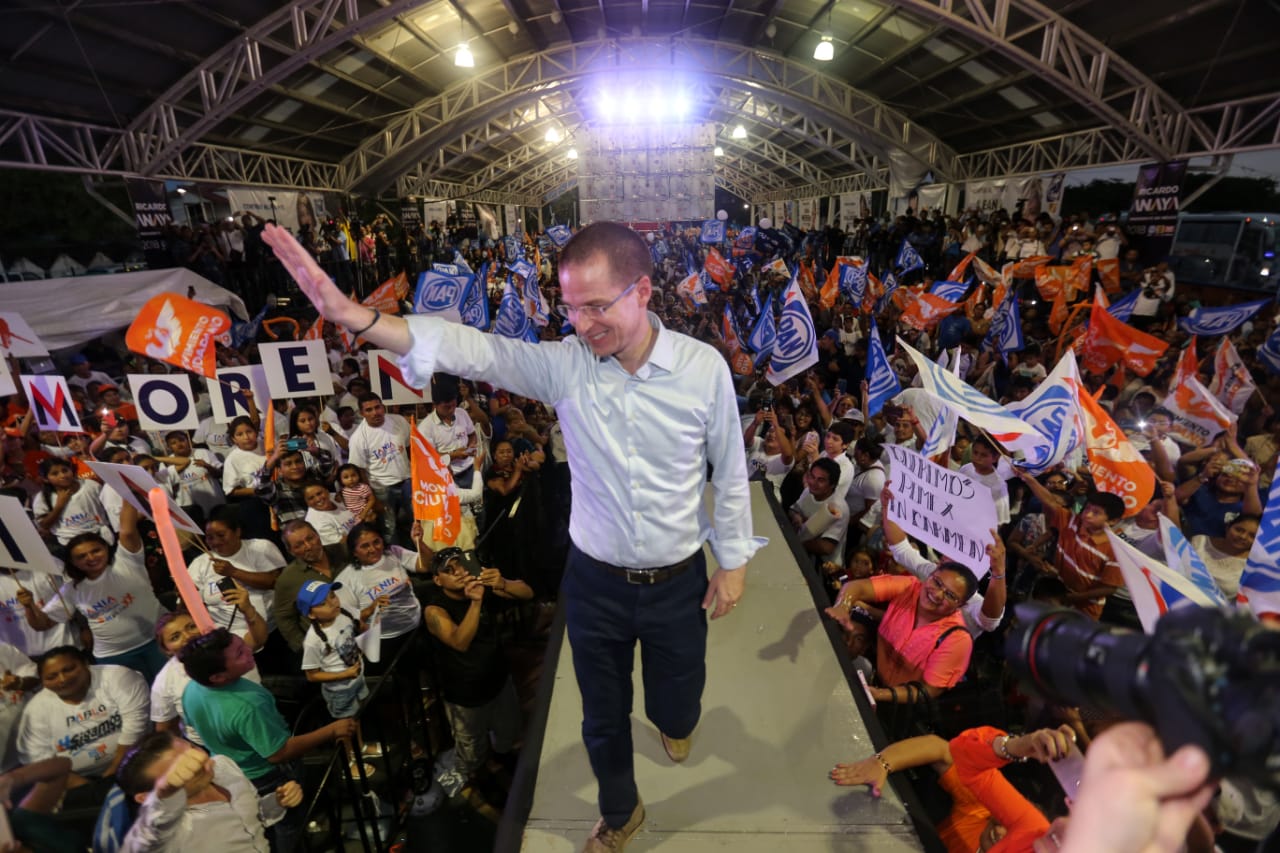 Ricardo Anaya durante un mitin en Ciudad del Carmen, Campeche. (Javier Ríos)