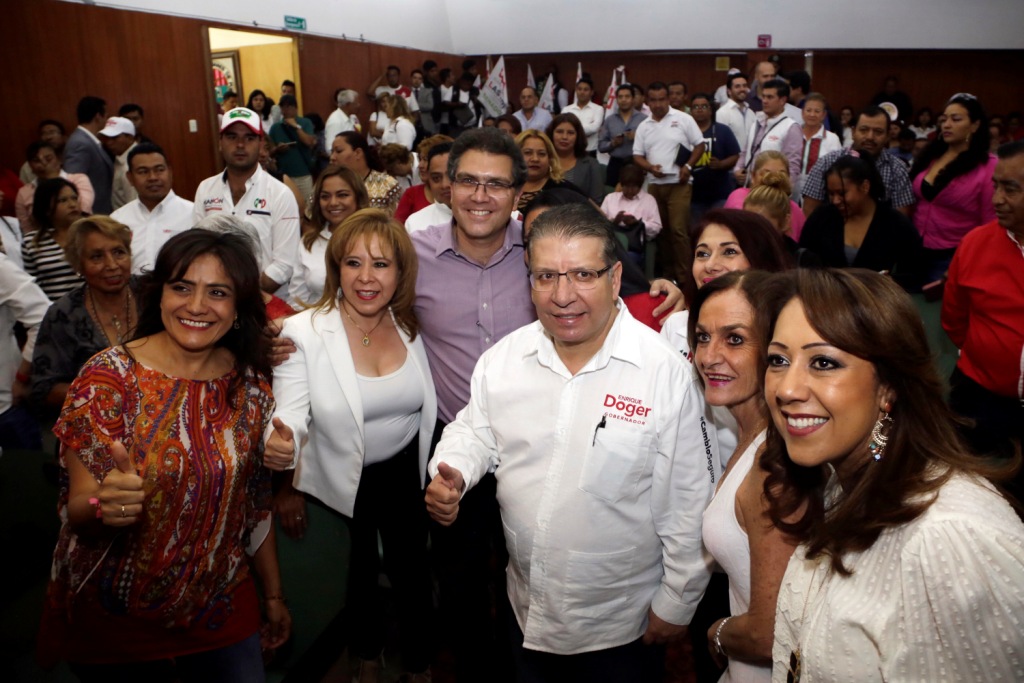 Enrique Doger Guerrero, candidato del PRI, durante la reunión con la militancia “Unidad y Lealtad para el Triunfo 2018”, que contó con la presencia de