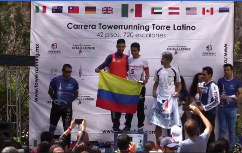 Colombianos hacen el 1-2 en la carrera Towerrunning en la Torre Latino (Especial)