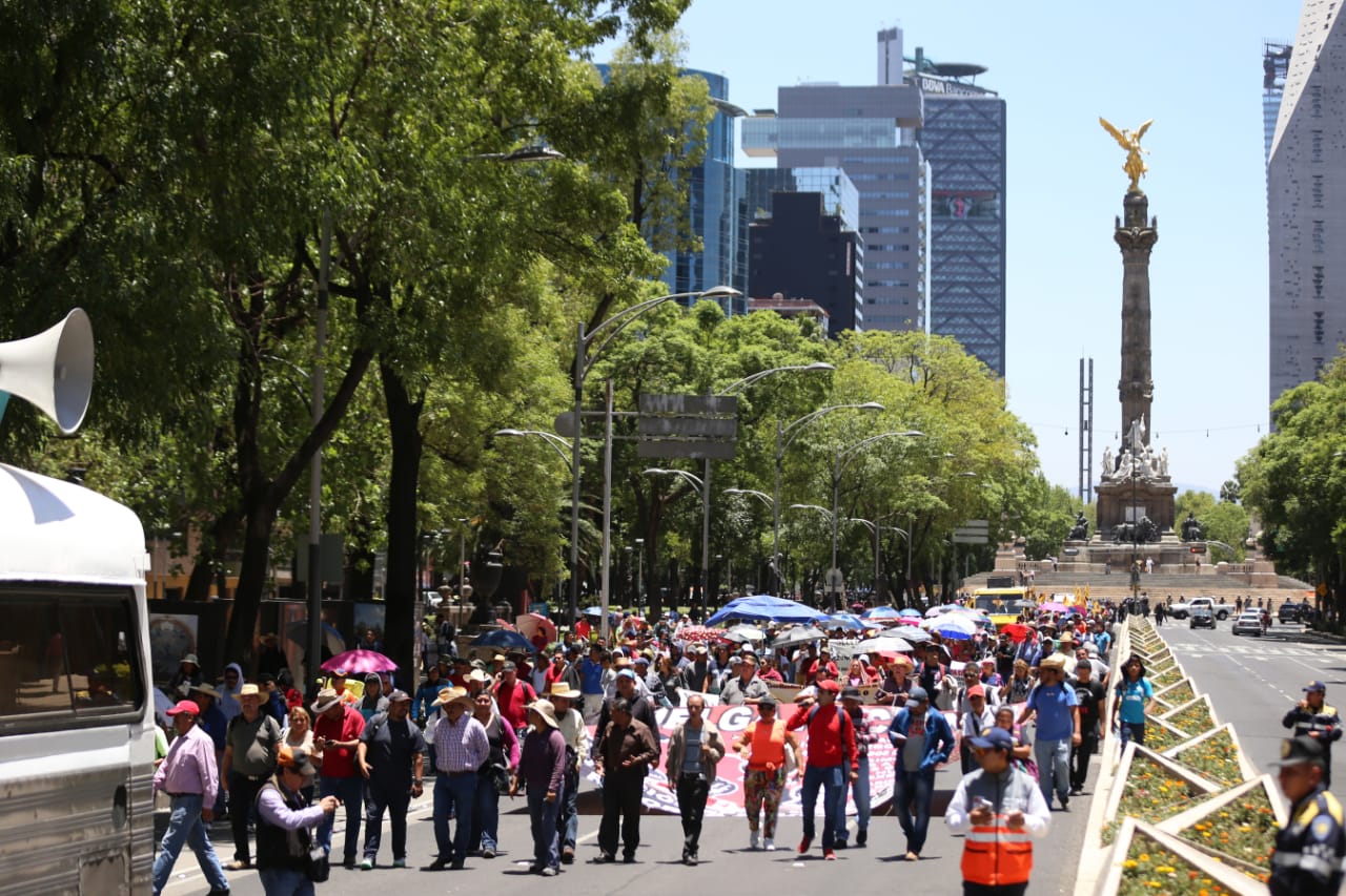 Marcha de los maestros de la CNTE por Reforma, en Ciudad de México. (Jorge González)