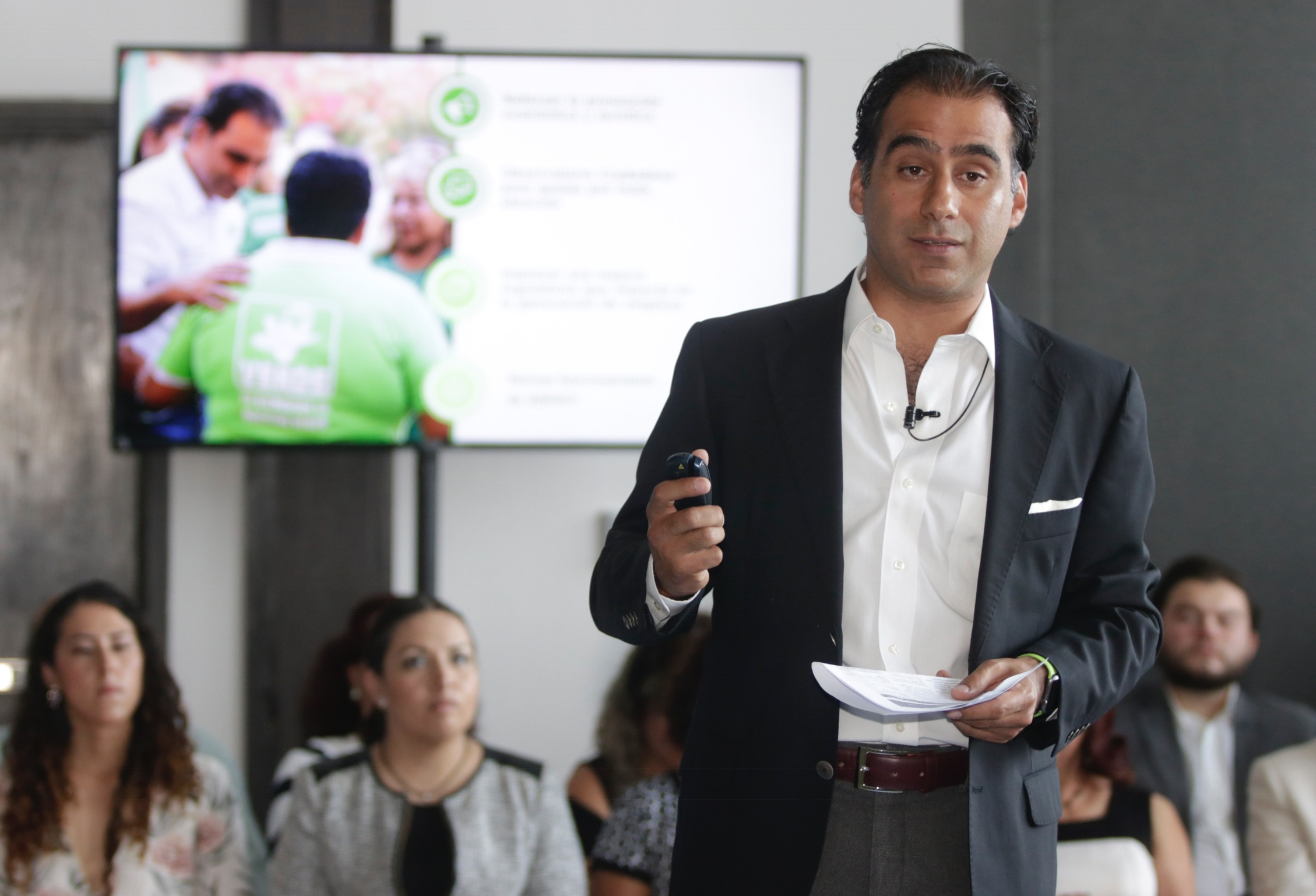 Michel Chaín Carrillo, candidato a la gubernatura de Puebla por el Partido Verde Ecologista de México (PVEM).