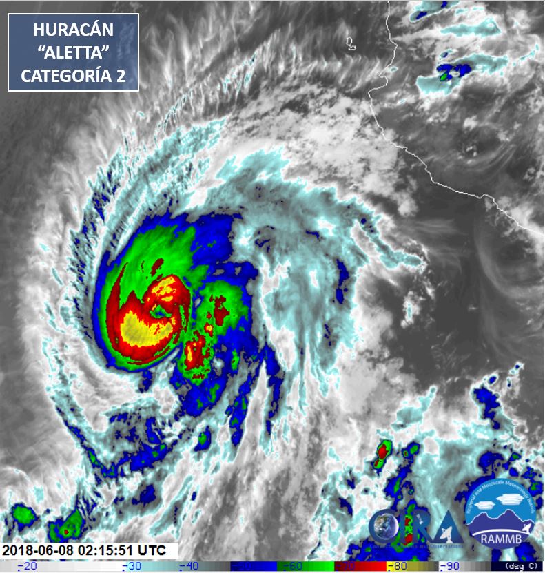 'Aletta' se transformó esta tarde en huracán.