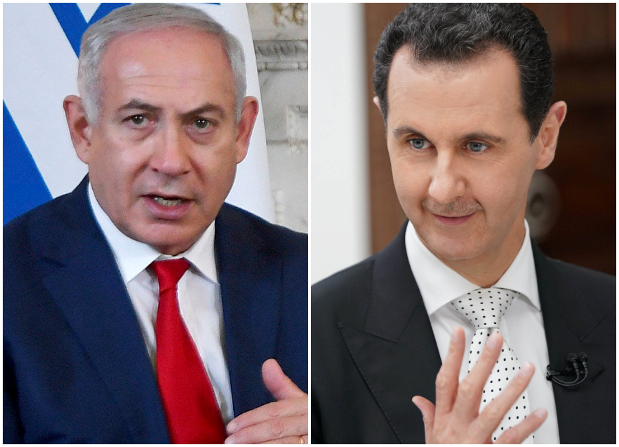 El primer ministro israelí, Benjamin Netanyahu, y el presidente sirio.