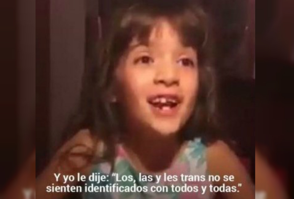 La pequeña señala que seguirá empleando el lenguaje inclusivo para "respetar" a los demás (Foto: Especial).