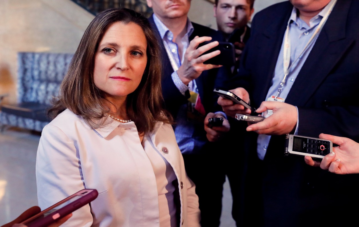 La canciller canadiense, Chrystia Freeland. (Reuters)