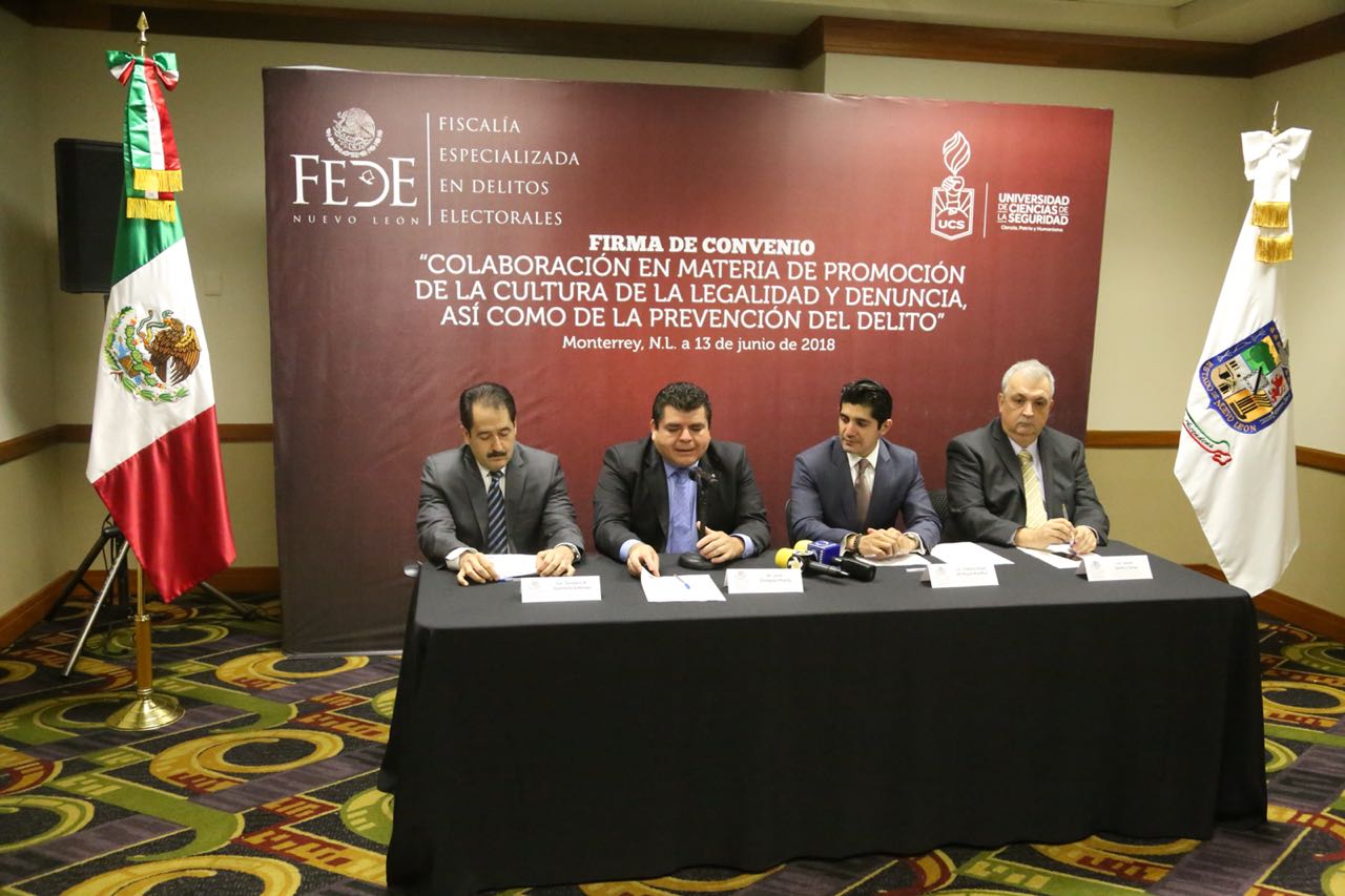 La Fiscalía Especializada en Delitos Electorales (Fepade) y la Universidad de Ciencias de la Seguridad. (Jorge López).
