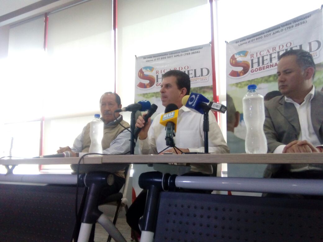 Rueda de prensa Ricardo Sheffield, candidato al gobierno de Guanajuato por Morena. (Foto Jessica de la Cruz)