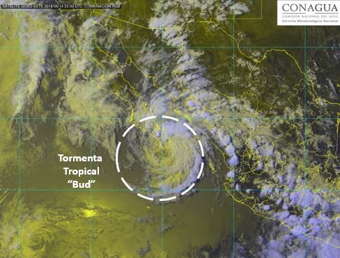 Conagua informó que 'Bud' se acerca a las costas de Baja California. (Conagua)
