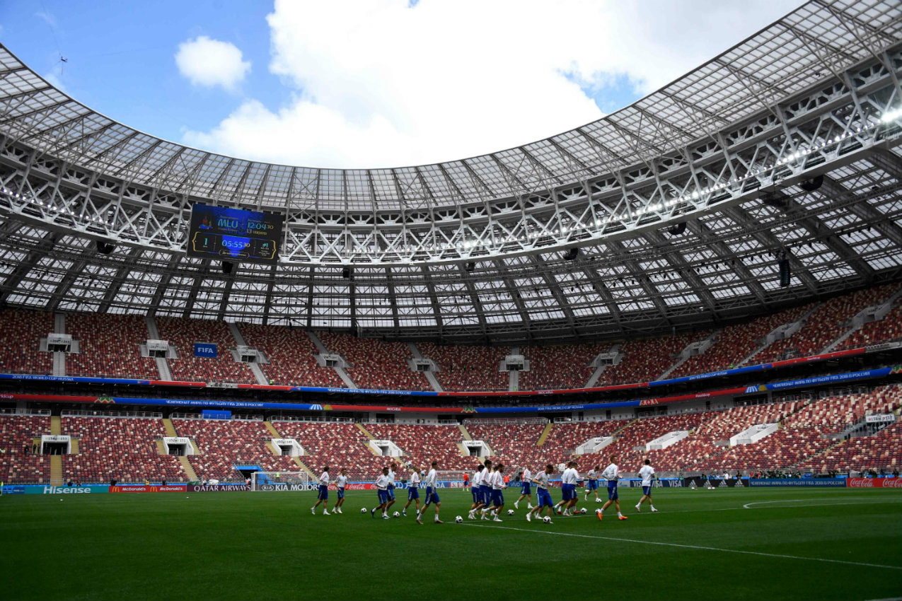 Estadio Luzhníki, sede del primer partido del Mundial (AFP)