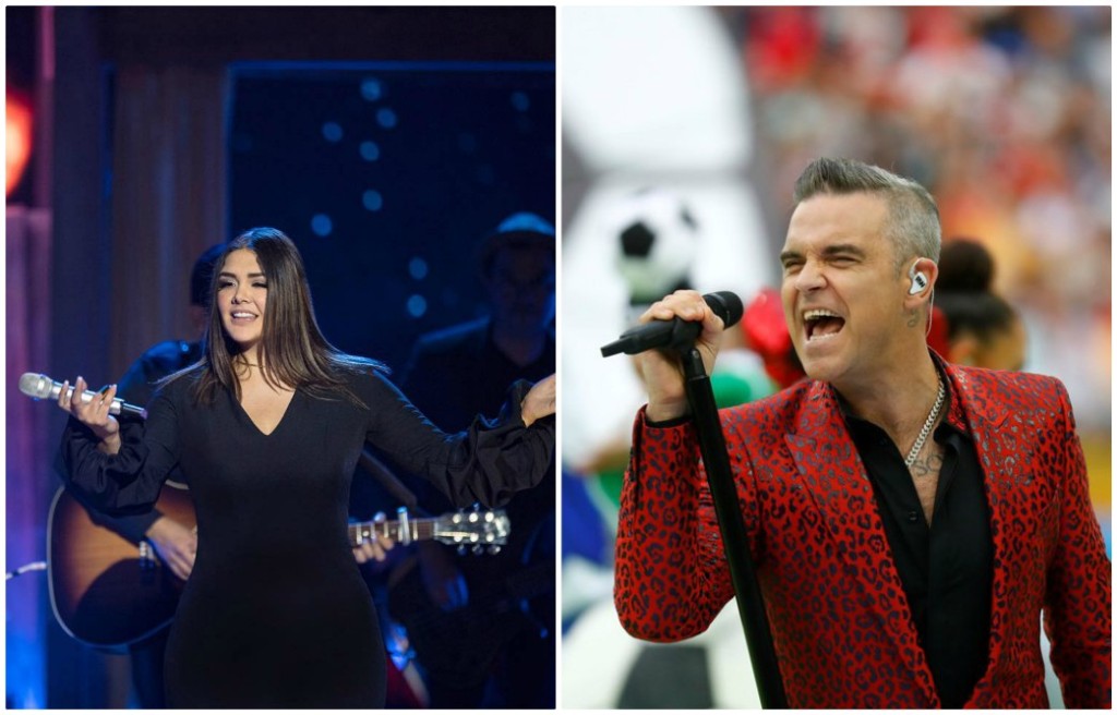 Yuridia y Robbie Williams (Especial/Reuters)