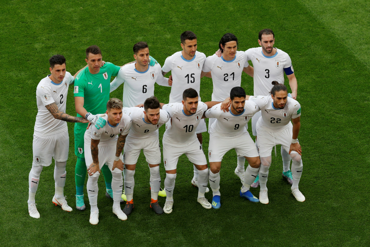 El once titular de Uruguay frente a Egipto (Reuters)