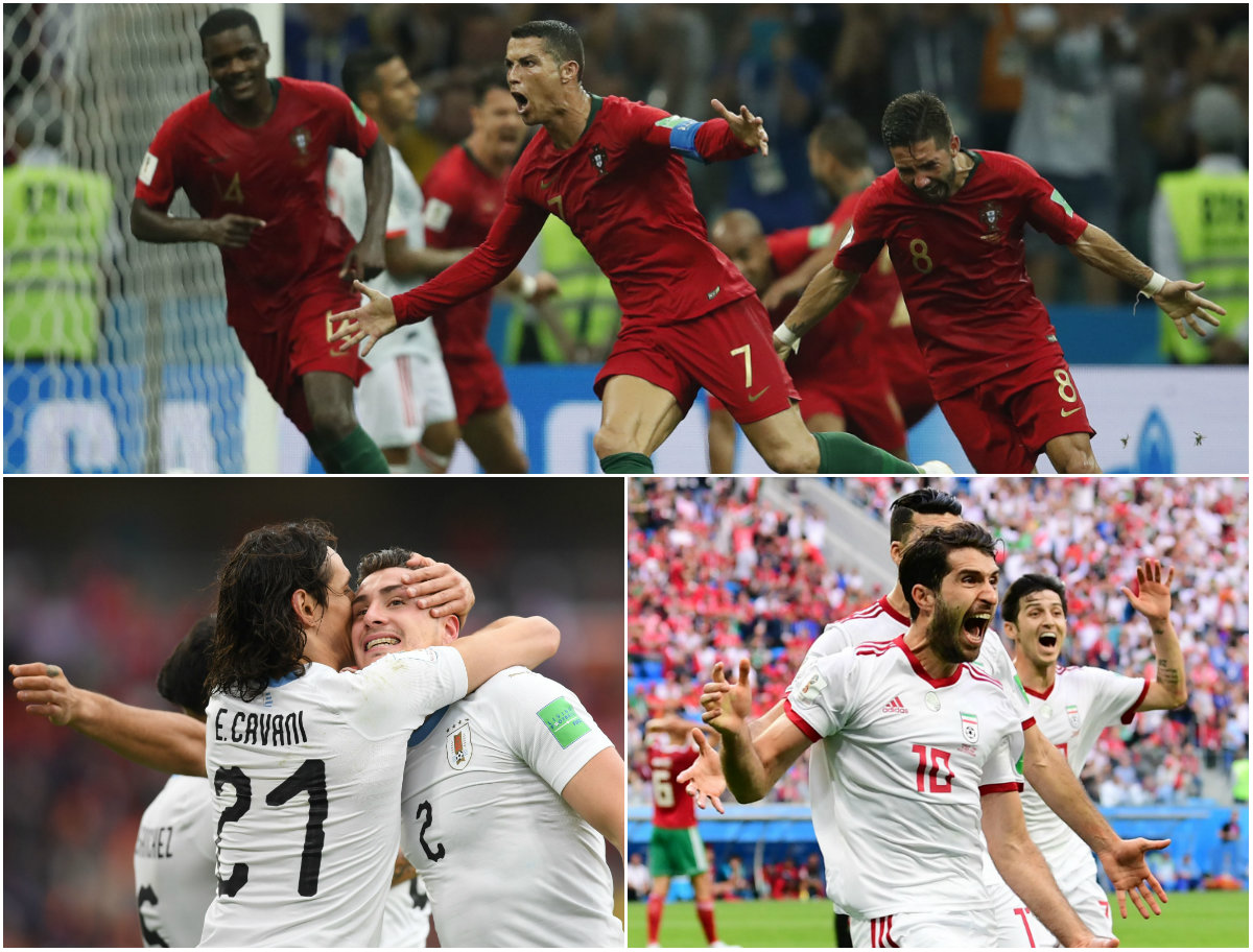 Portugal, Irán y Uruguay ganaron en sus respectivos partidos (AFP)