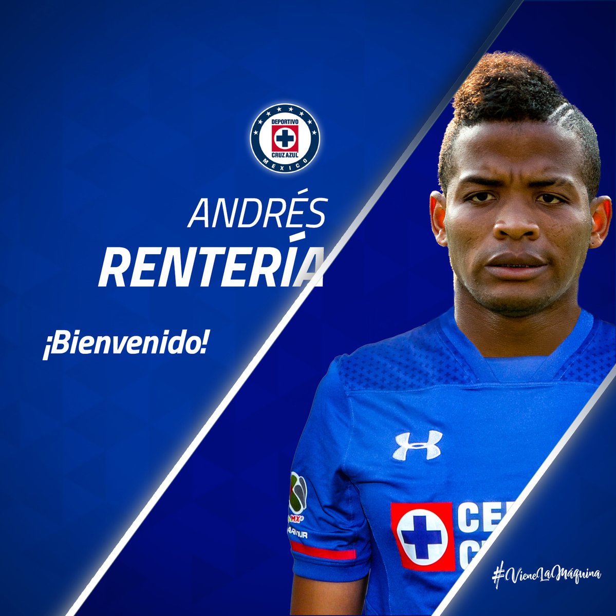 Andrés Rentería, nuevo refuerzo de Cruz Azul (Twitter @Cruz_Azul_FC )